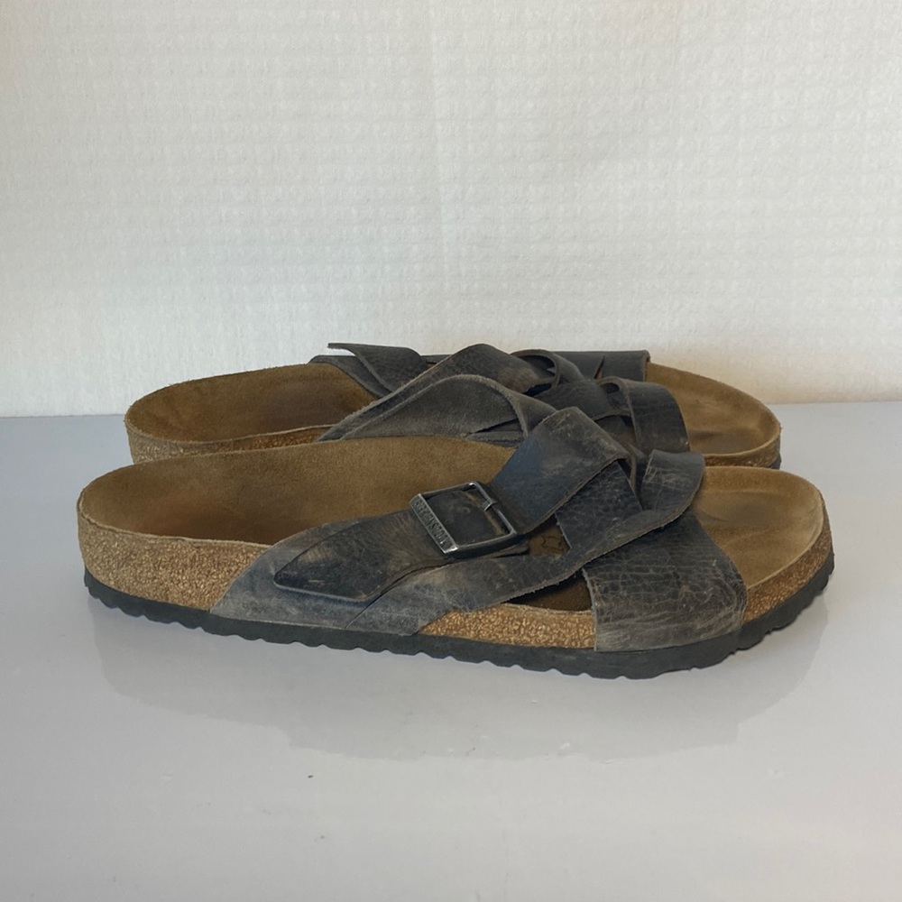 Birkenstock Slip on Sandals Brown Leather Men